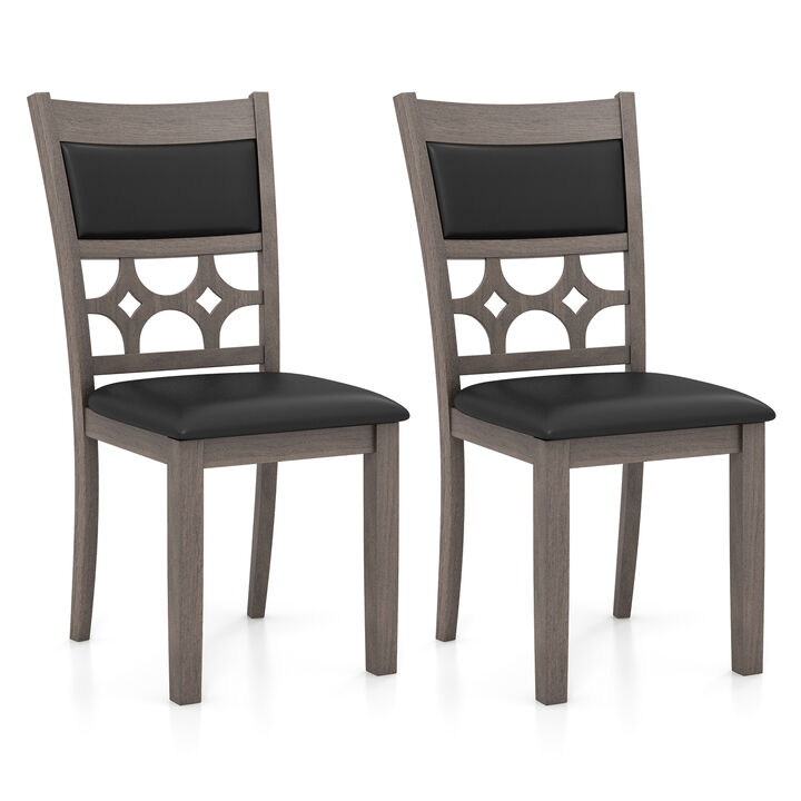 Upholstered Dining Chair Set of 2 with Padded Backrest and Seat