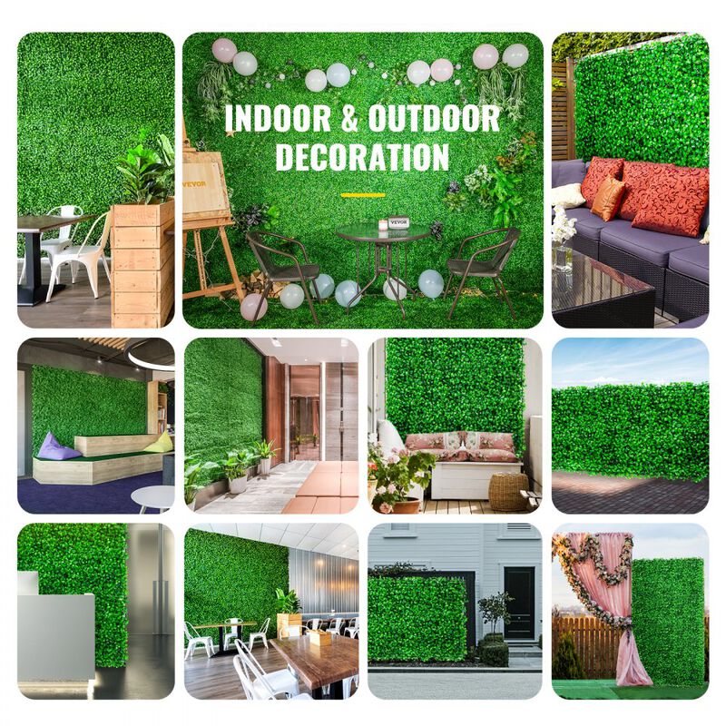 24 Pack Artificial Boxwood Panels UV Protected Green Hedge Wall for Garden Privacy Decor image number 4