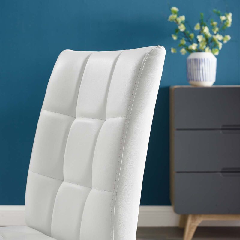 Promulgate Biscuit Tufted Upholstered Faux Leather Dining Side Chair Set of 2 image number 5
