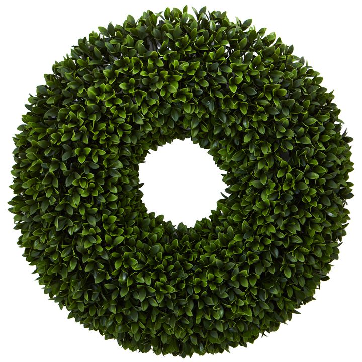 HomPlanti 24" Boxwood Artificial Wreath