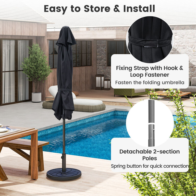 Outdoor Patio Heavy Duty Market Umbrella with Push Button Tilt