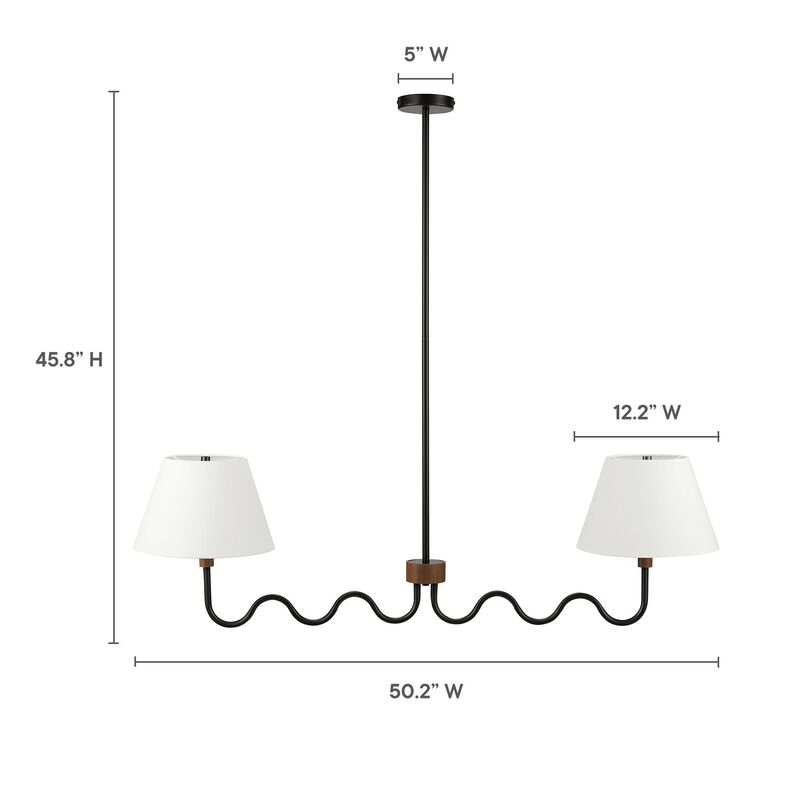 Sunlit Squiggle 2-Arm Pendant Light image number 4