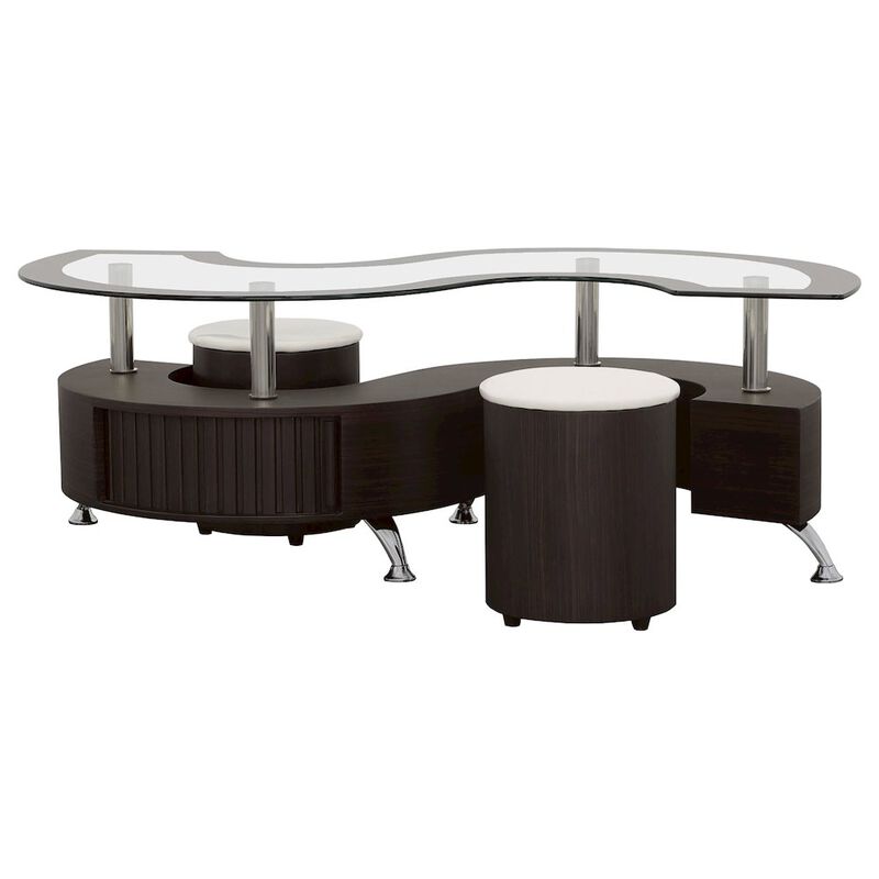 Coaster Co. of America Buckley 3-piece Coffee Table and Stools Set Cappuccino