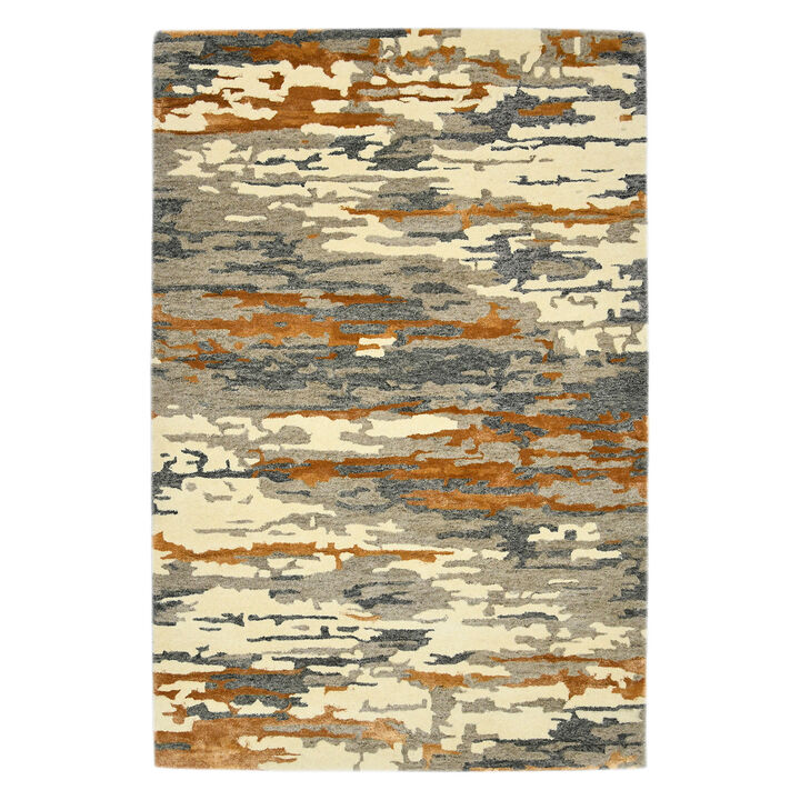 HomeRoots Wool Abstract Hand Tufted Area Rug
