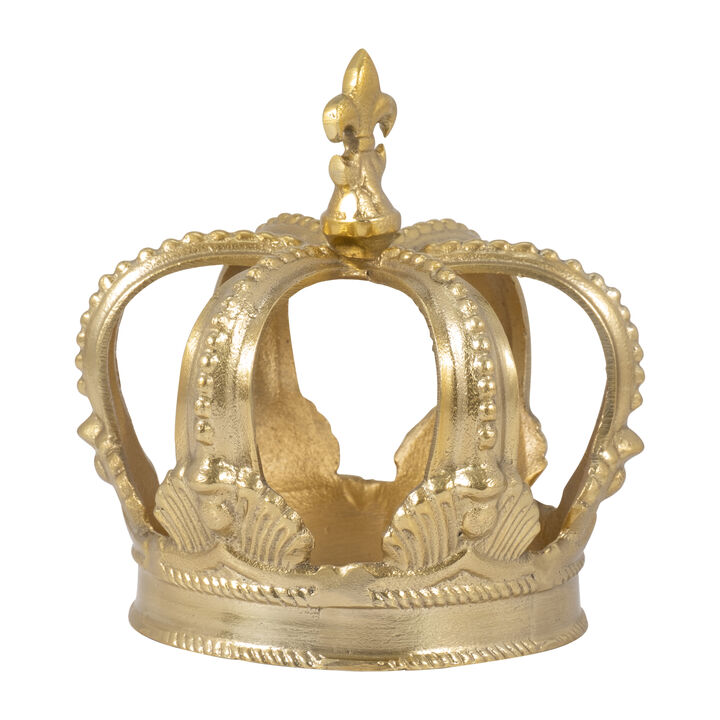 Metal, 7" Crown Decor, Gold