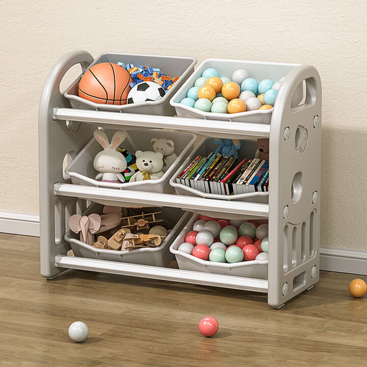 Streamdale Kids Toy Storage Unit with 6 Bins