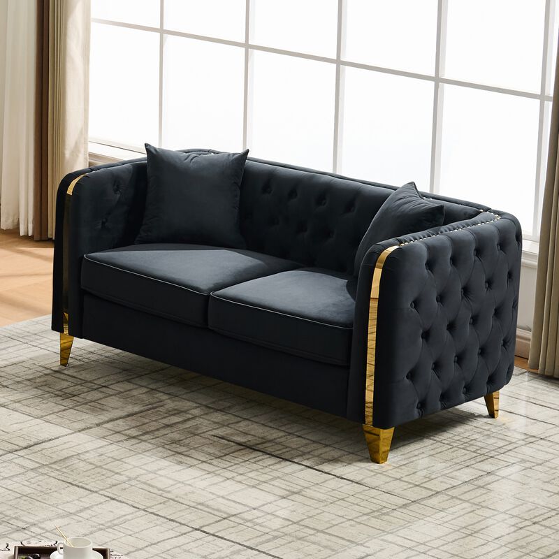 Klurox Velvet accent Loveseat image number 1