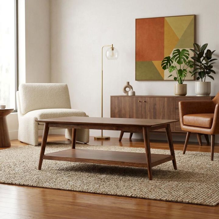 Starlight Canyon Home Solid Acacia Wood Coffee Table with Mid-Century Modern Style for Living Room