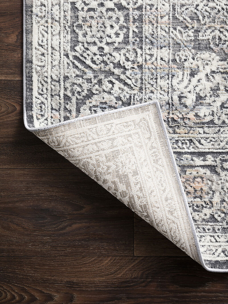 Lucia LUC03 Steel/Ivory 4' x 5'7" Rug