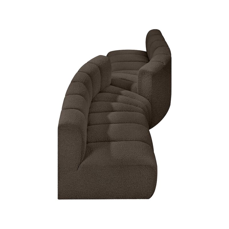 Meridian Furniture Arc Brown Boucle Fabric Modular Sofa