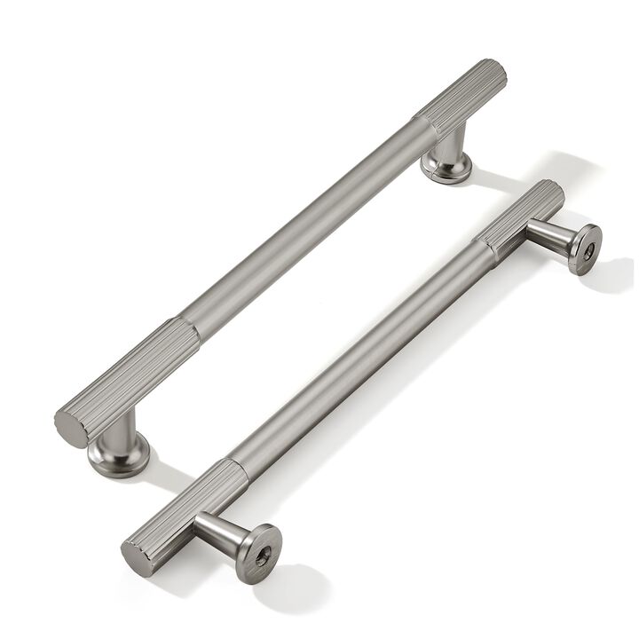 khtumeware 6 Inch Hole Center 2 Pack Brushed Satin Nickel Cabinet Pulls, Kitchen Drawer Handles, for Dresser cabinets, cabinets,