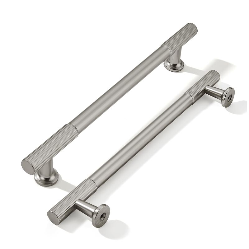khtumeware 6 Inch Hole Center 2 Pack Brushed Satin Nickel Cabinet Pulls, Kitchen Drawer Handles, for Dresser cabinets, cabinets,