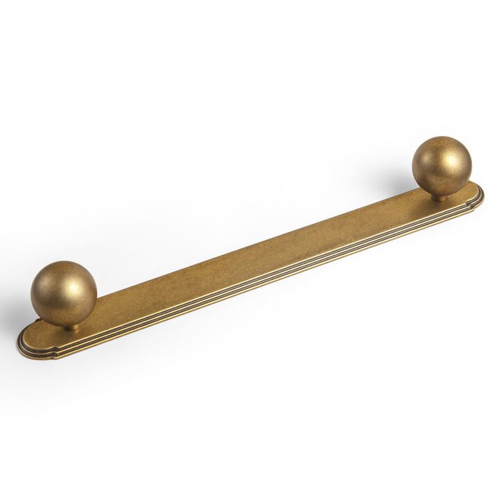 Goo-Ki Antique Brass Cabinet Knobs with Backplate, 7.6''(192MM) Hole Centers Zinc Alloy Cabinet Handle with 1.2''(30MM) Dia Doub