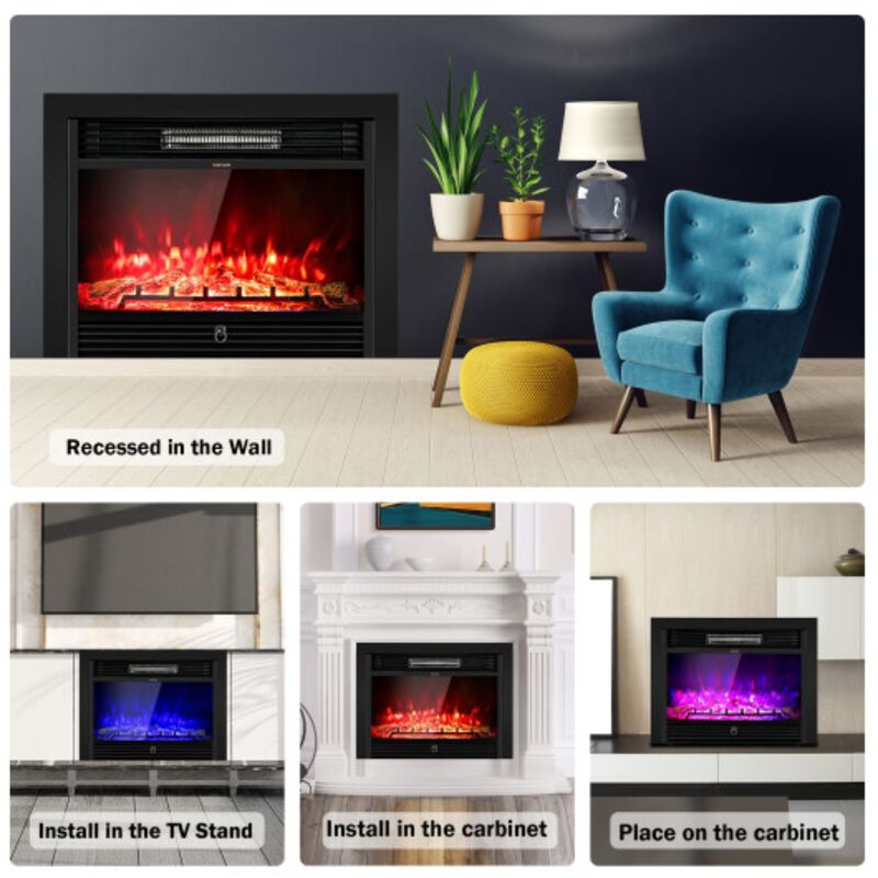 28.5 inch Electric Recessed Mounted Standing Fireplace Heater image number 4