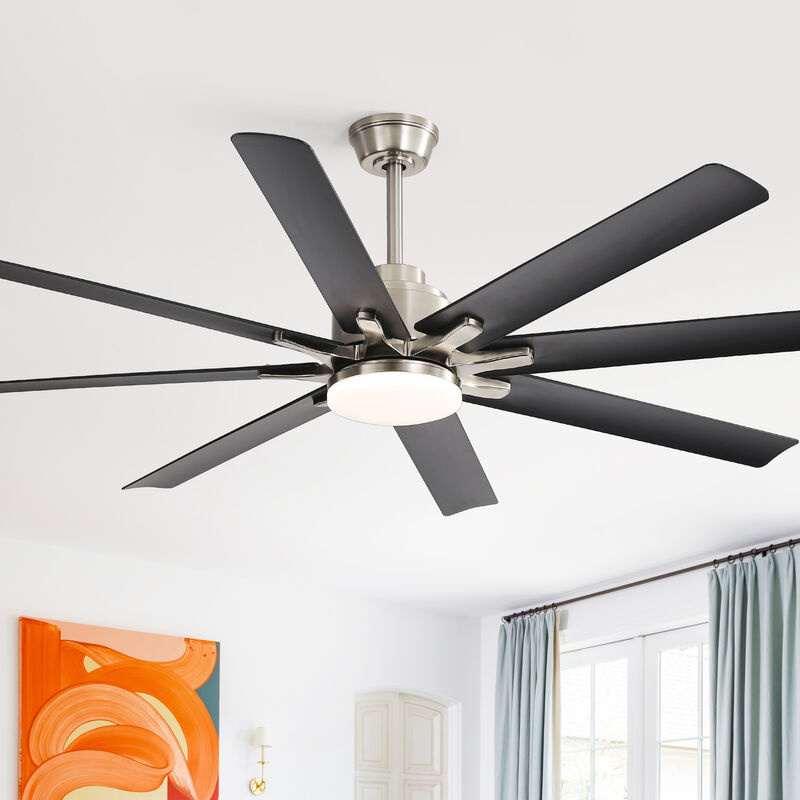 52-Inch Smart Ceiling Fan With Lights, 6 Wind Speed With 8 Black ABS Blades, Voice Remote image number 8