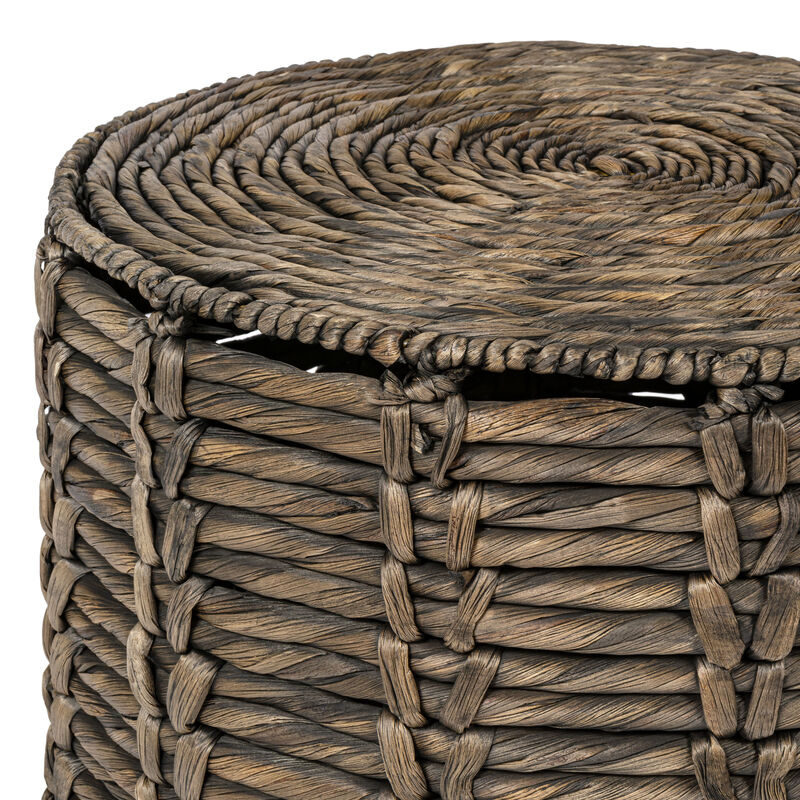 Zaria Coastal Bohemian Handwoven Water Hyacinth Nesting Round Accent Table (Set of 3) image number 4