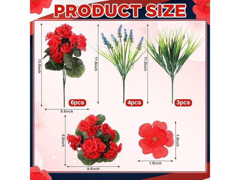 13 Bundle Lavender Artificial Flowers Outdoor Home Decor Patriotic image number 2