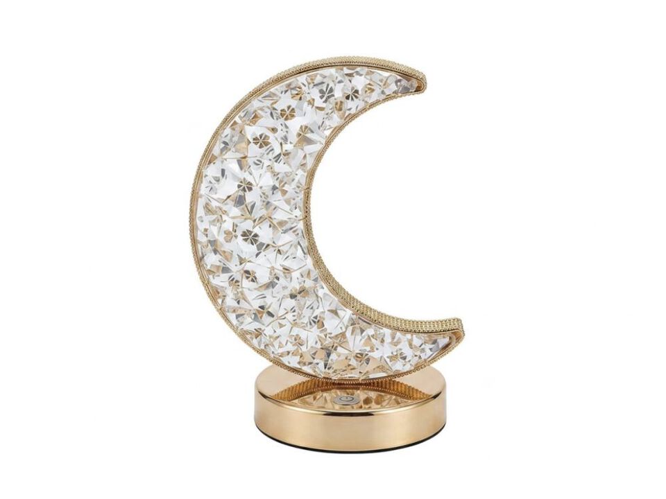 Touch Control 3 Color Crystal Moon Night Light For Bedroom