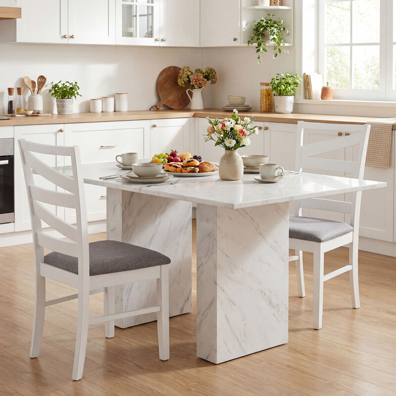 Set of 4 Wooden Dining Chairs with Backrests for Kitchen and Dining Room image number 6