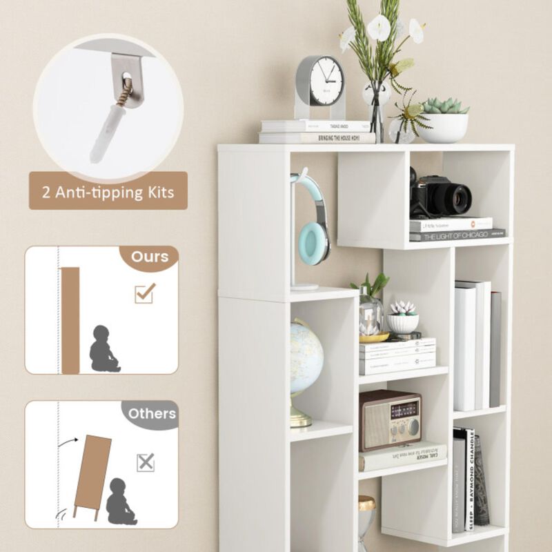 Hivvago 47-Inch Tall Bookshelf for Home Office Living Room
