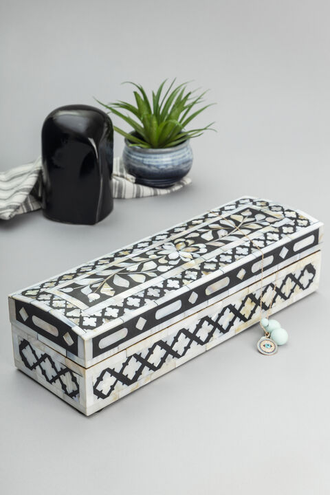 GAURI KOHLI Jodhpur Mother of Pearl Decorative Box - 12"