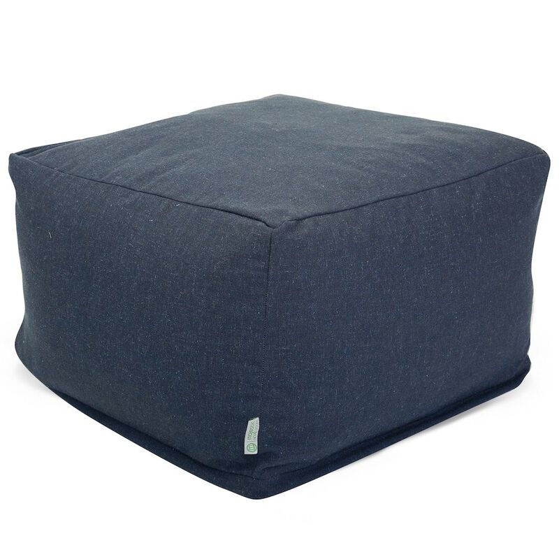 Majestic Home Goods Ottoman Pouf Wales Navy