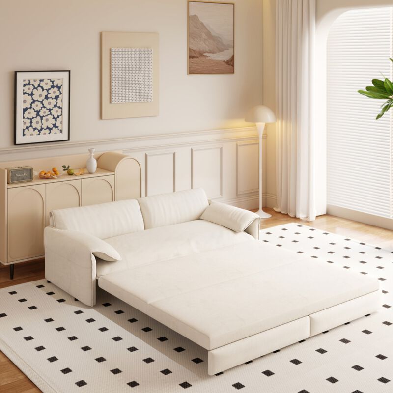Lescet Velvet Pull‑Out Sleeper Sofa Bed image number 4