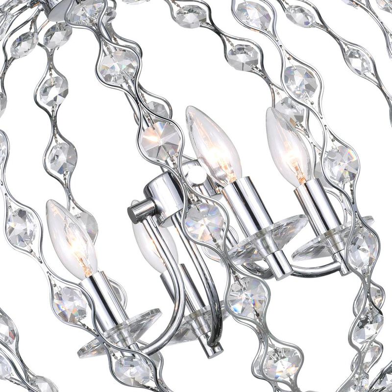 CWI Lighting Esia 4 Light Chandelier With Chrome Finish
