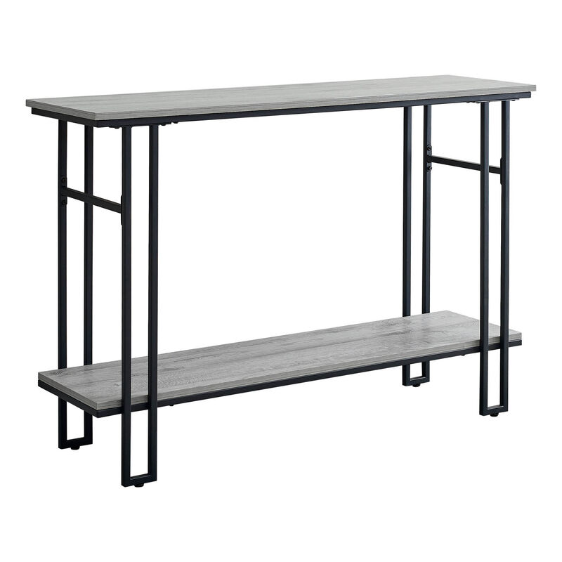 HomeRoots Rectangular Grey with Black Metal Hall Console Accent Table