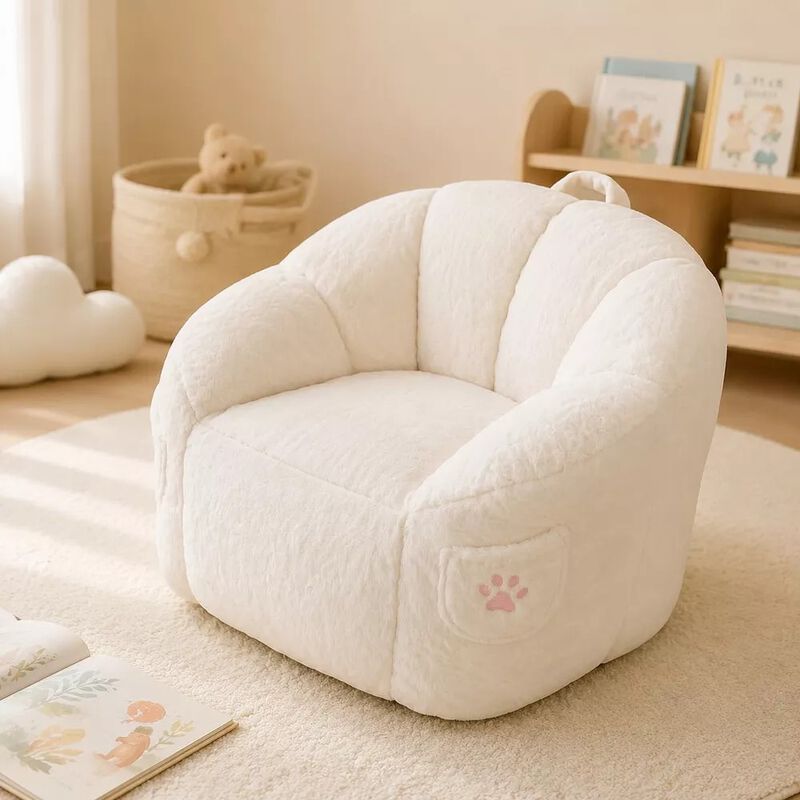 Vipbear Bean Bag Chair for Adults,Faux Fur Memory Foam Bean Bag Couch Sofa High Back, Reading Chair image number 5
