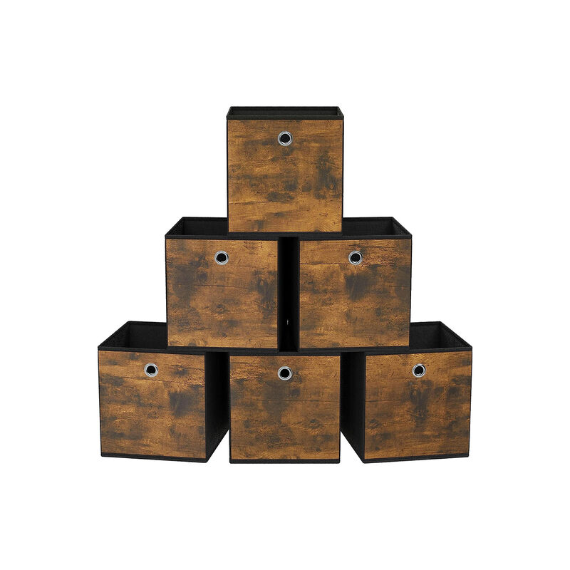 Foldable Storage Organizer Boxes &ndash; Set of 6 Storage Cubes for Clothes