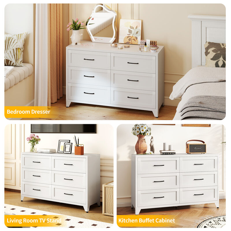 Kankes 6 Drawer Metal Dresse image number 6