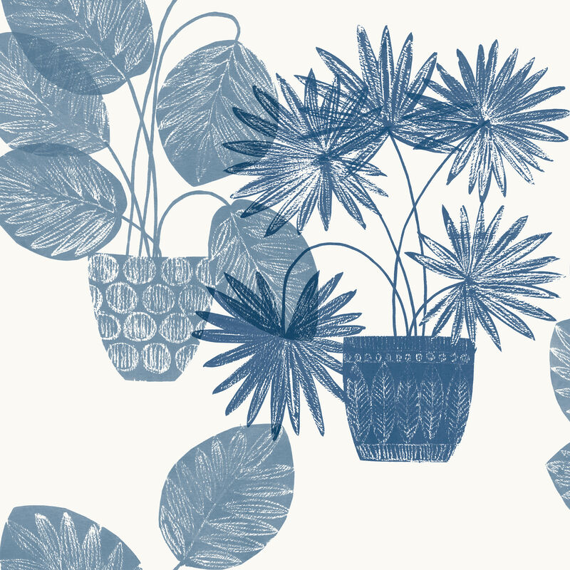 Aida Blue Potted Plant Wallpaper image number 0