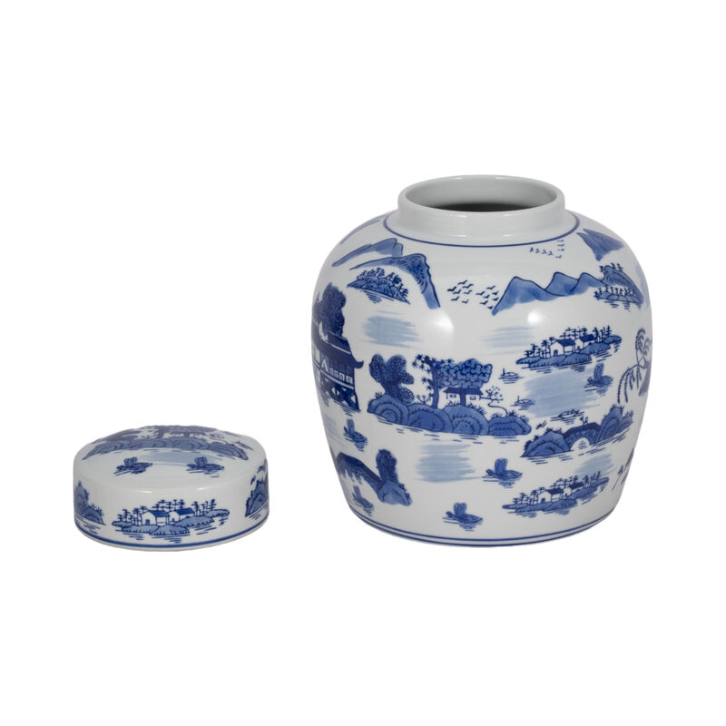 Cer, 9"h Rounded Jar W/ Lid image number 2