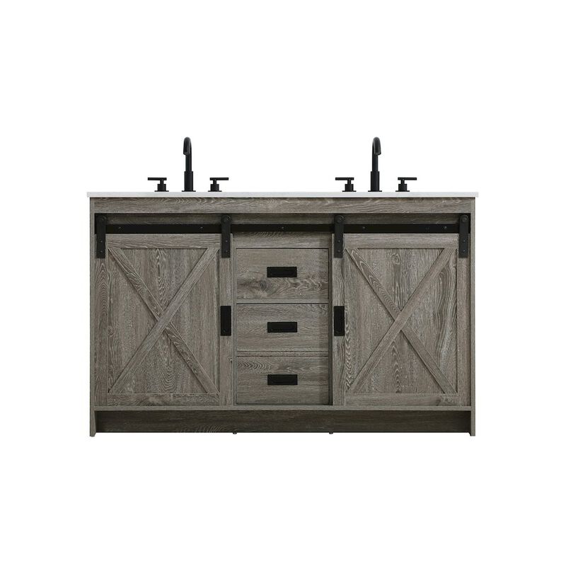 Elegant Kitchen and Bath Austin 54 Inch Double Bathroom Vanity In Rustic Grey