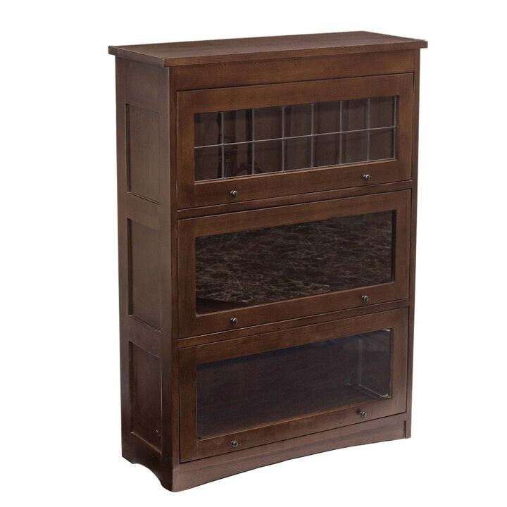 Crafters and Weavers Mission Craftsman Style Oak Barrister Bookcase - 3 Stack