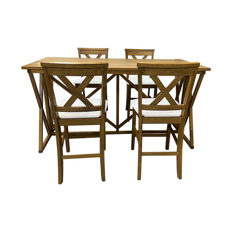 Carolina Chair & Table Taylor Flip Top Bar Table with 4 Counter Stools - Golden Oak