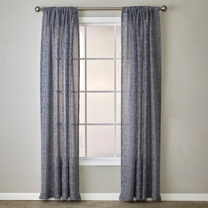 SKL Home By Saturday Knight Ltd Soft Swirl Window Curtain Panel - 56X84", Charcoal