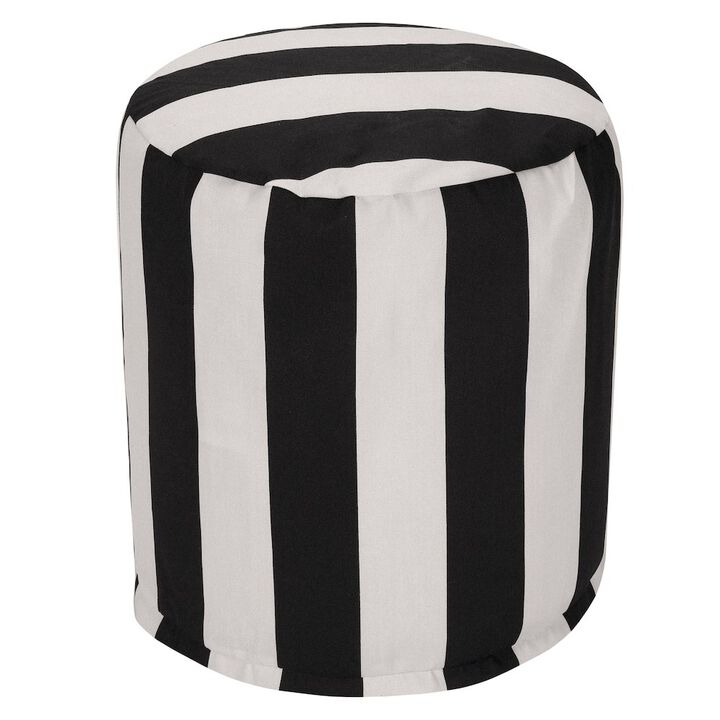 Majestic Home Goods Pouf Vertical Stripe Black