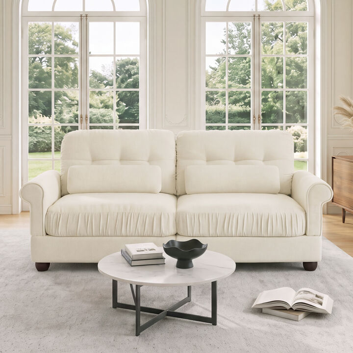 Septex Mid Century Modern Chenille Loveseat Sofa