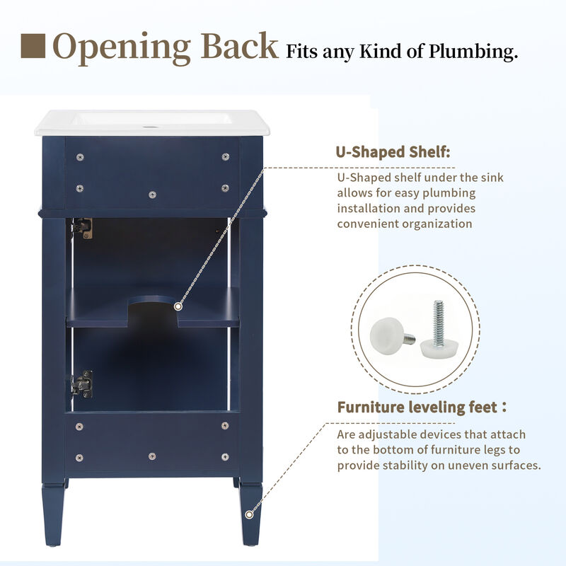 Freestanding Single Bathroom Vanity Set image number 7