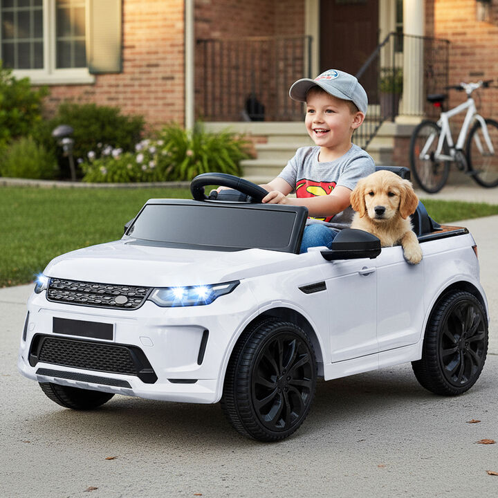 12V Kids Ride On Car with Remote Control, LED Lights, Music and Safety Belt