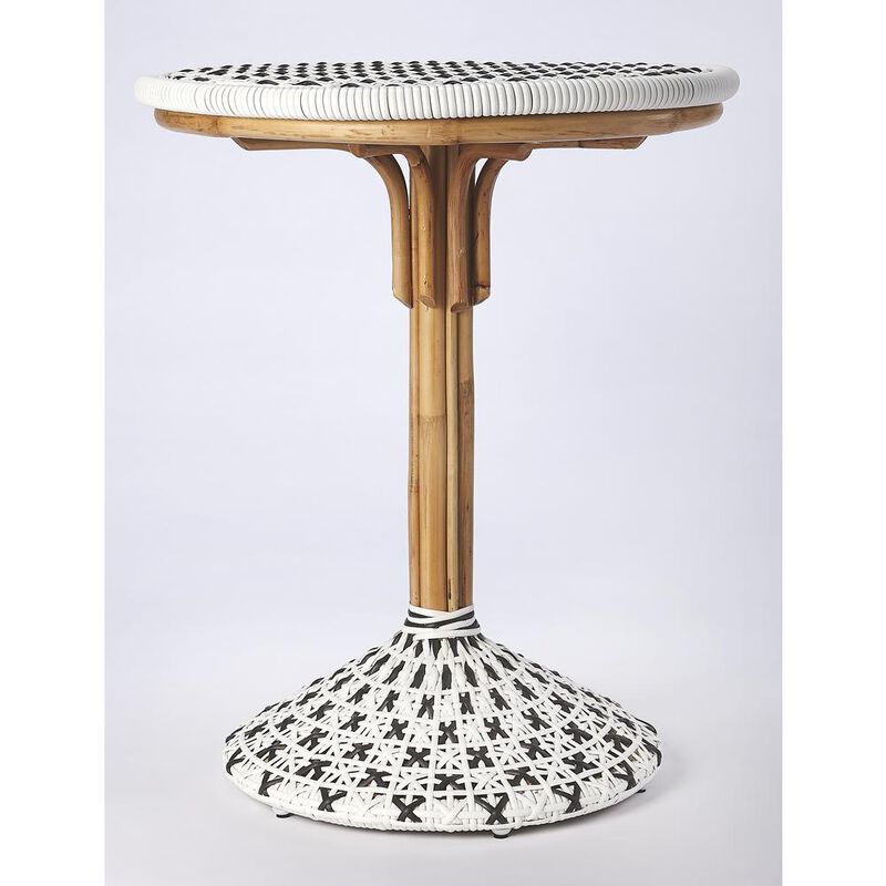 Butler Specialty Tenor & Rattan Bistro Table, White image number 2