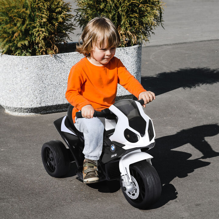 BreeBe 6V 3 Wheeled Electric Motorcycle, Kids Motorcycle Licensed BMW with Headlight, Music