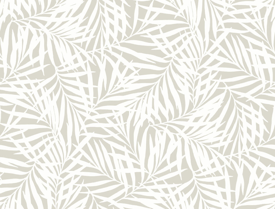 Oahu Fronds Cream & Off White Wallpaper