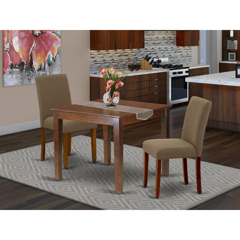 East West Furniture Dining Room Set Mahogany, OXAB3-MAH-18