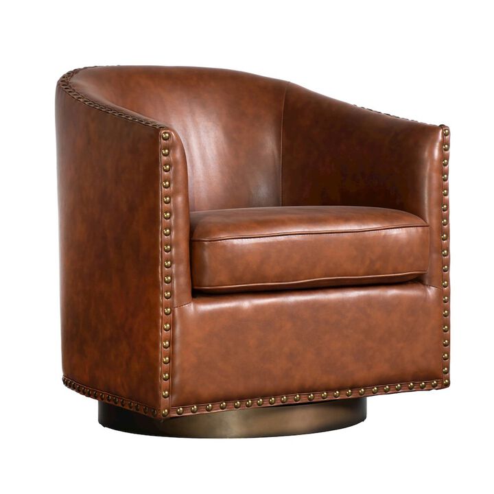 Flash Furniture Barrel Accent Chair, Brown
