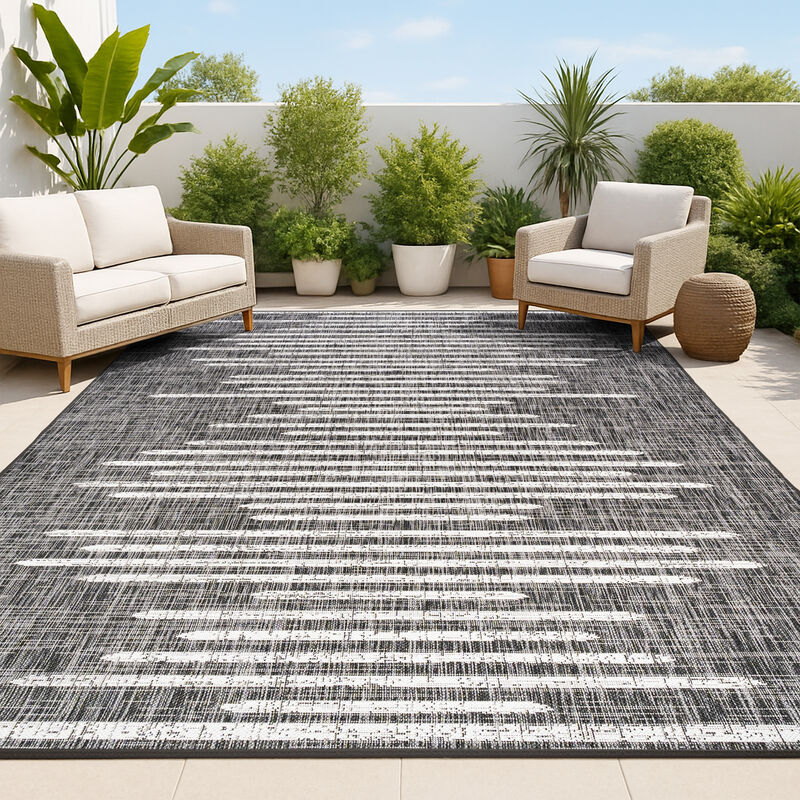 Zolak Berber Stripe Geometric Indoor/Outdoor Area Rug