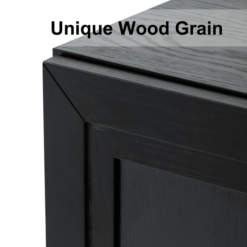 72"x31"x16" Modern Black Storage Cabinet with Adjustable Shelves and Doors - Organize Your Space in Style image number 5