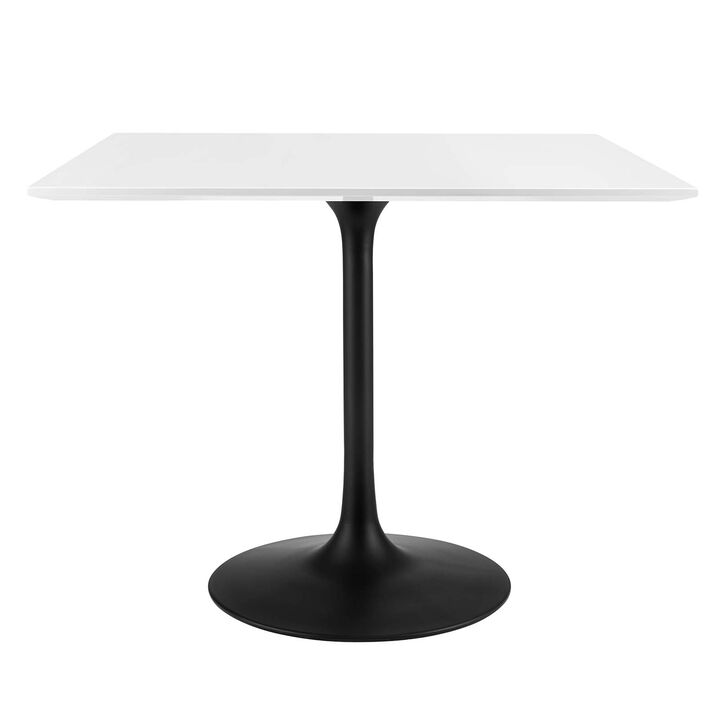 Modway - Lippa 36" Square Wood Top Dining Table Black White